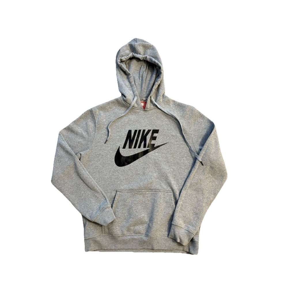 Vintage Nike Hoodie Mens Large Gray Made In USA Spell Out Swoosh 90s